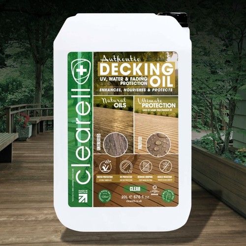 Clearell 20L DECKING OIL | Clear Matt Wood Shed Preserver UV Treatment 20 Litres