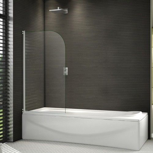 800x1400mm 180°  Pivot Shower Bath Screen Tempered Glass Door Panel Towel Rail