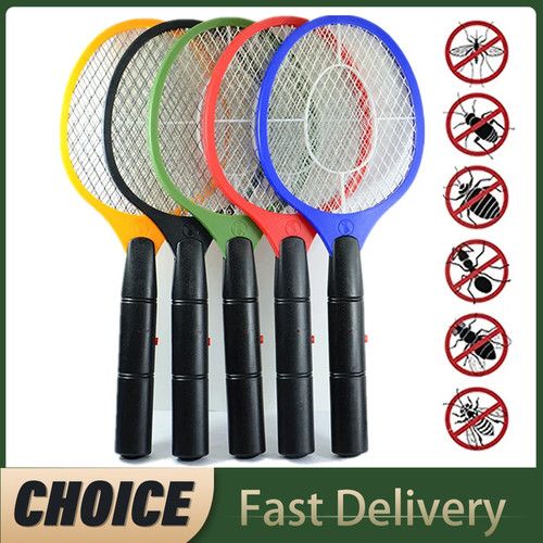 Electric Fly Swatter Bug Zapper Bat Mosquito Wasp Insect Killer Racket Portable