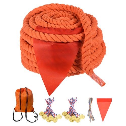 60’ Tug of War Rope for Adults Field Day Games Party Carnival Family Game Orange