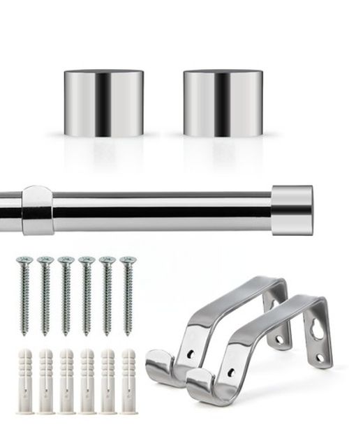 Extendable Curtain Poles with End Finials -1.2m-2.1m/1.6m-3m Full Stop
