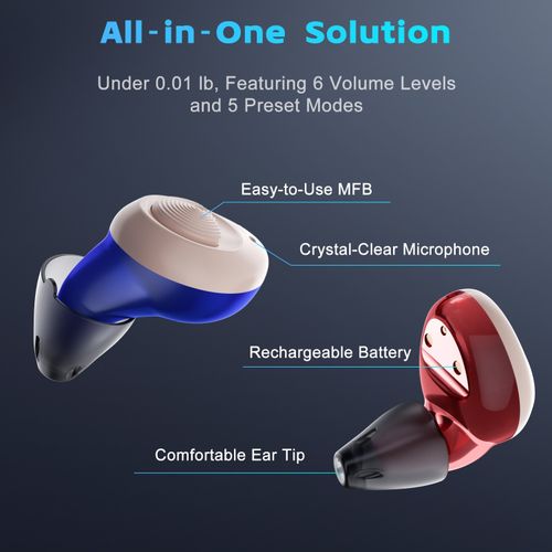 Ceretone Hearing Aids Torch Rechargable Invisible Comfortable ITC Ear Loss Aid — image 5
