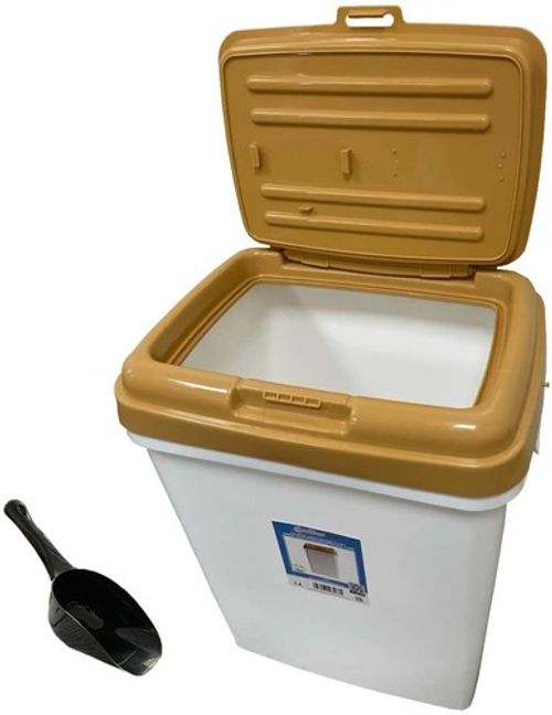 Large 30L Pet Food Container Dog Cat Animal Pet Dry Feed Storage Box Bin & Scoop