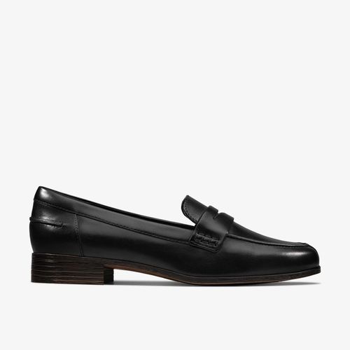 Clarks Womens Hamble Loafer Black Leather Loafers,Slip Ons Leather Casual — image 1