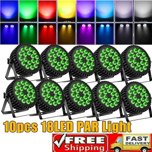 270W RGBW Par Can Effect Light 18LED DMX Strobe Beam Stage Lighting DJ Bar Disco