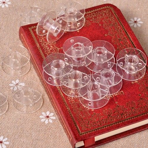 20 Clear Bobbin Sewing Machine Plastic Spools For Thread universal
