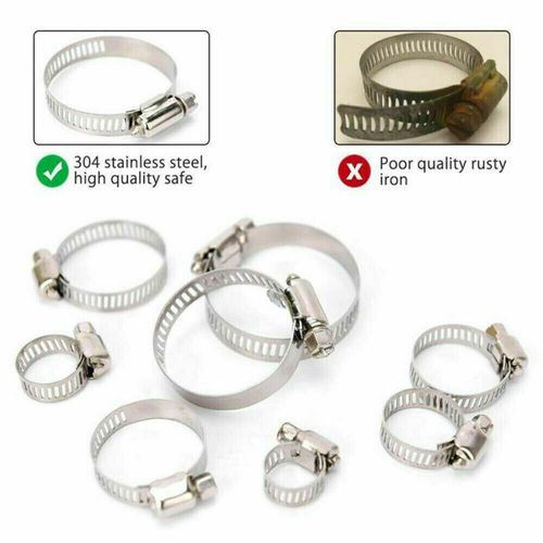 101 Pcs Assorted Stainless Steel Hose Clamp Kit With No Driver Jubilee Clips Set — image 6