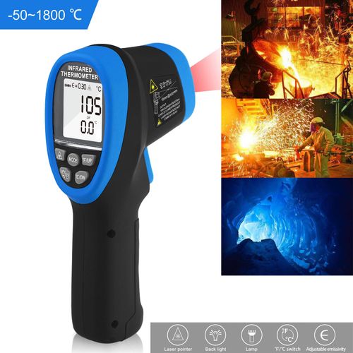 -50~1800℃ Non Contact Pyrometer High Temperature Infrared Thermometer Gun — image 6