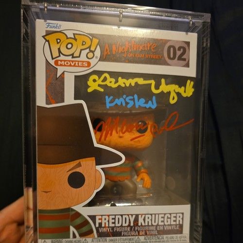 A Nightmare On elm Street Funko pop signed Patricia Arquette And Jsu Garcia JSA