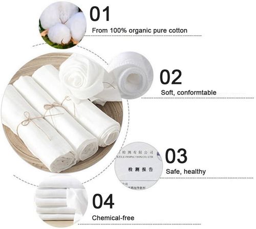 12 Pack Muslin Squares 100% Cotton Baby Soft Swaddle Cloths Nappy Bibs (50x50cm) — image 7