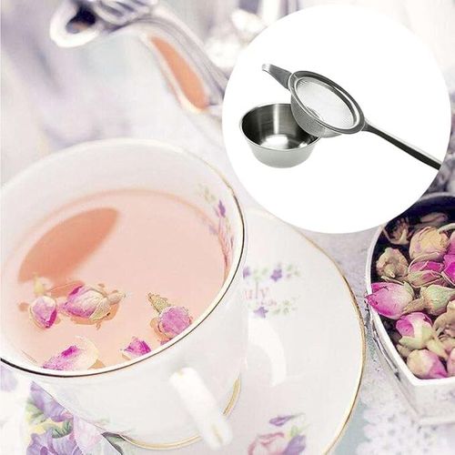 Tea Strainer Fine Mesh Stainless Steel Loose Leaf Tea Infuser Sieve with Cup — image 6