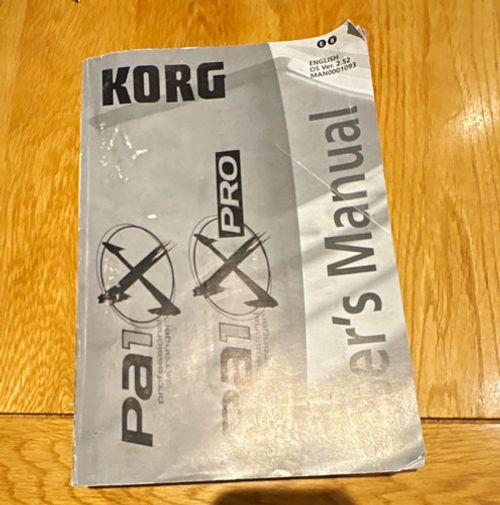 Korg Pa1X Pro English User Manual for Electronic Keyboard (MAN0001093)