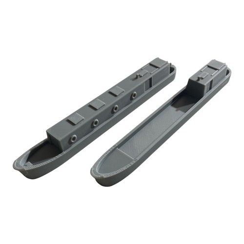 OO Gauge 1:76 Canal Boats x2 – 3D Printed Model Railway Narrowboat Scenery