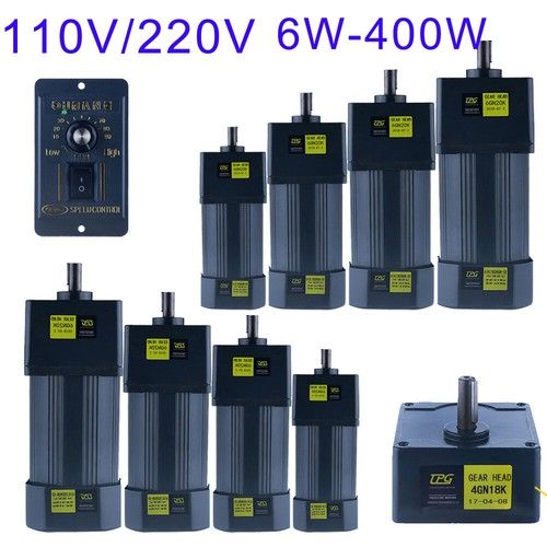 110/220V AC Gear Motor Electric Motor Variable Speed Controller Gear Box Adapter