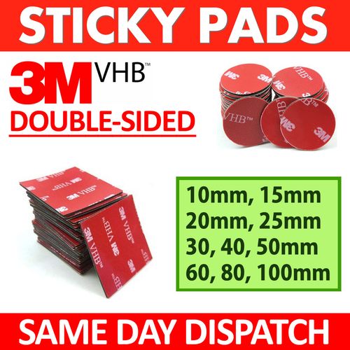 3M DOUBLE SIDED STICKY PADS Strong Heavy VHB Adhesive Mounting Tape Square Round — image 6