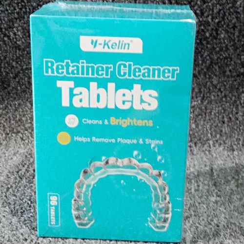 Y-Kelin Retainer Cleanser Tablets 96 Count, Mint Flavour, Turquoise