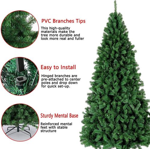 ARTIFICIAL CHRISTMAS TREE 5–10FT GREEN XMAS TREE BUSHY FOR INDOOR USE WITH STAND — image 2