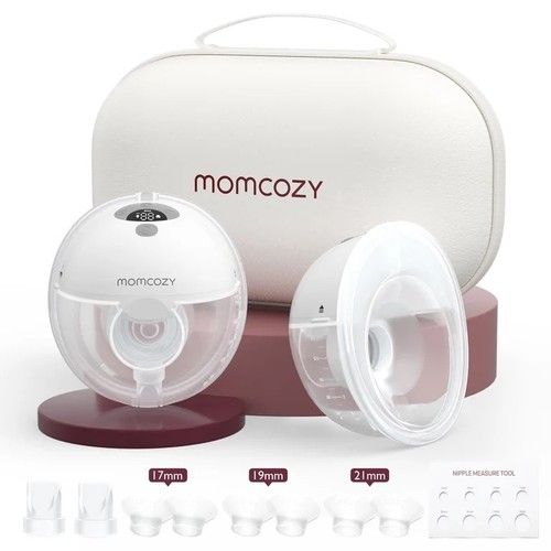 Momcozy M5 Double Breast Pump HandsFree Wearable Electric Portable Battery grey 