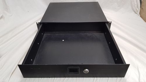 2U 19" 390mm Locking Storage Drawer Network Data Cabinet Flight Case Server Rack — image 4