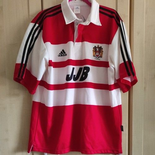 Wigan Warriors Adidas Rugby Shirt Home 1999/2000/2001 Red Jersey Men Size L