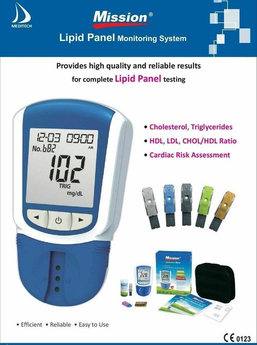 Mission Lipid CareProfile Meter Cholesterol Triglycerides WITH 25 STRIPS SHIP — image 1