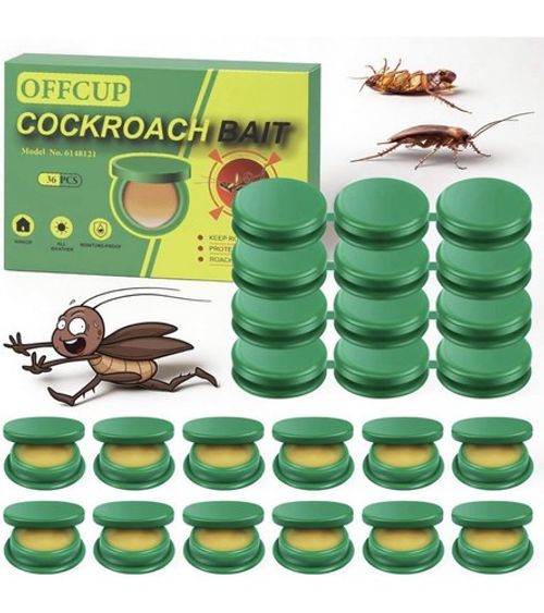 OFFCUP 36PCS Cockroach Killer, Powerful Roach Bait for Indoor Use, Pet-Friendly
