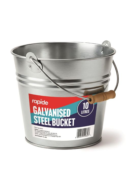 Rapide Galvanised 10L Multipurpose Steel Bucket — image 1