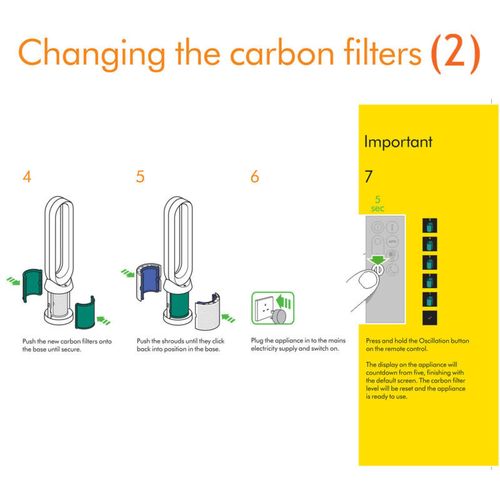 Replacement Filter for Dyson HP04 TP04 DP04 Air Purifier Hepa & Activated Carbon — image 10