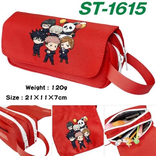 Animes Jujutsu Kaisen Canvas Pencil Case Kids Pen Stationery Bag Makeup Pouch