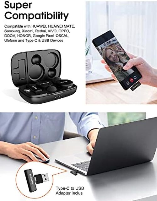 UK Moman CP2(C) Wireless Lavalier Microphone for Type-C Smartphone PC Recording — image 5