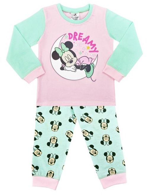 Baby Girl Minnie Mouse Pyjamas Disney Pink Green Nightwear 6 - 24 Months