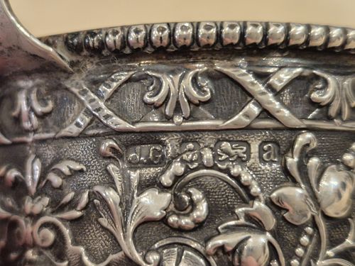 John Gilbert Antique Repoussé Sterling Silver Mustard Pots Hallmarked — image 12