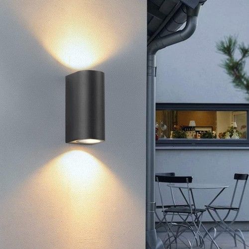 2-Lights Outdoor Wall Sconce Up Down Indoor Exterior Modern LED Lamp GU10 Socket