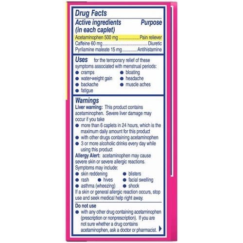 Midol Complete Menstrual Pain Relief Caplets with Acetaminophen for Period — image 7