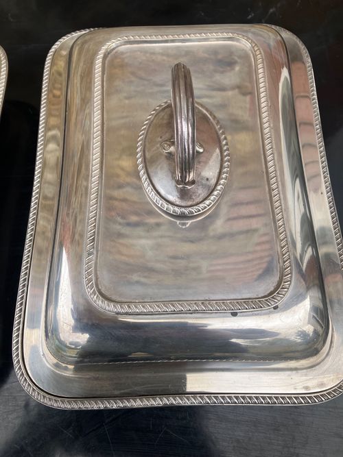 Silver plated lidded serving dishes tureens vintage — image 2