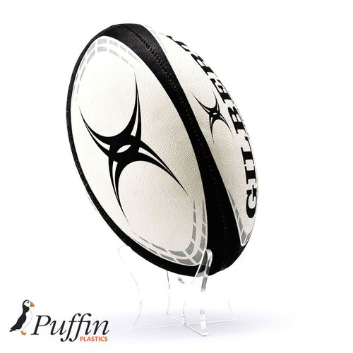 Perspex Rugby Ball Display Plinth - CLEAR - PERSPEX — image 3