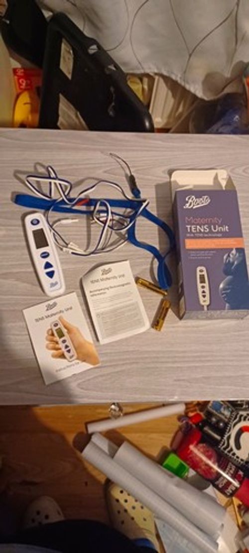 Boots Maternity TENS Unit Tens Machine, TENS Maternity Unit, White/Blue