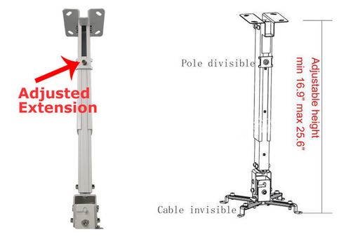 UNIVERSAL PROJECTOR CEILING WALL MOUNT BRACKET TILT EXTENDABLE FOR EPSON HITACHI — image 3
