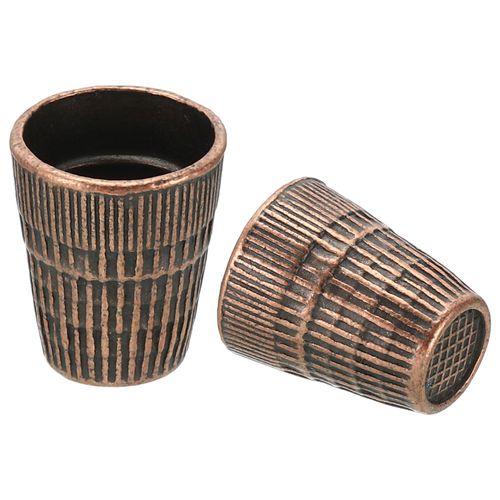 8Pcs Metal Sewing Thimbles, Sewing Thimble Finger Protector, Red Bronze — image 4