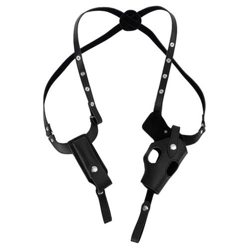 UK - Tactical Gun Holster Shoulder Genuine Real Leather Pistol and Mag Concealed