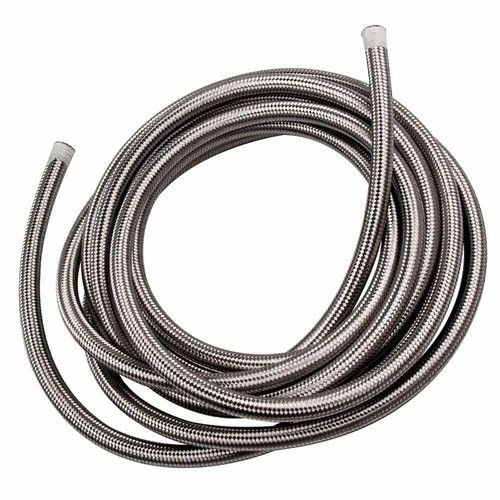 AN10 10AN Nylon Stainless Steel Braided Fuel Oil Gas Line Hose 10 Feet 3M Silver