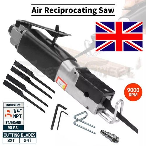 1/4" High Speed Air Body Saw With Blades Reciprocating Pneumatic Cutting Tool UK