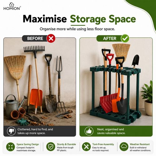 Garden Tool Holder Storage Rack Gardening Garage Organizer Caddy Shed Equipment — image 8