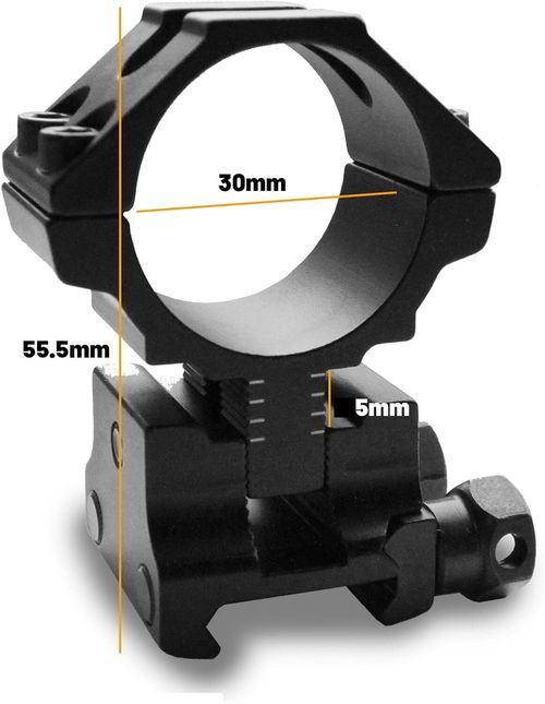 2Pcs Adjustable Centre Height Scope Ring Mount 1''/30mm for 20mm Picatinny Rail — image 8