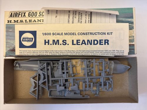 Airfix 600 Scale HMS Leander Model Kit Vintage Boxed — image 2