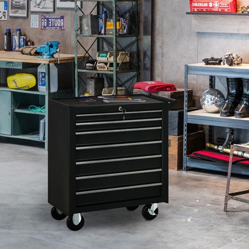 DURHAND Roller Tool Storage Chest Box Garage Workshop 7 Drawers Black — image 10