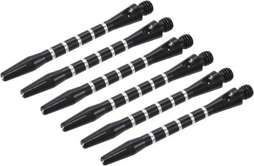 6 Dart Stems/Shafts Aluminium Metal 53mm Black Red Blue Yellow Green Purple UK