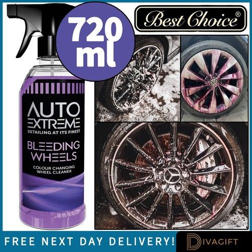 BLEEDING WHEELS SPRAY COLOUR CHANGING ALLOY WHEEL CLEANER AUTO EXTREME 720ML NEW