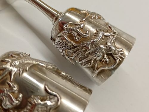A Pair Of 19th Century Chinese Export Solid Silver Goblets By Luen Wo Shanghai — image 10