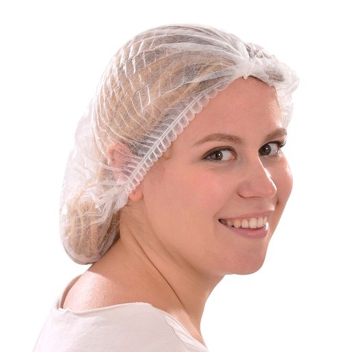 Disposable Hair Nets 100 Pack Mob Caps Elasticated Catering Food Safety Blue — image 1